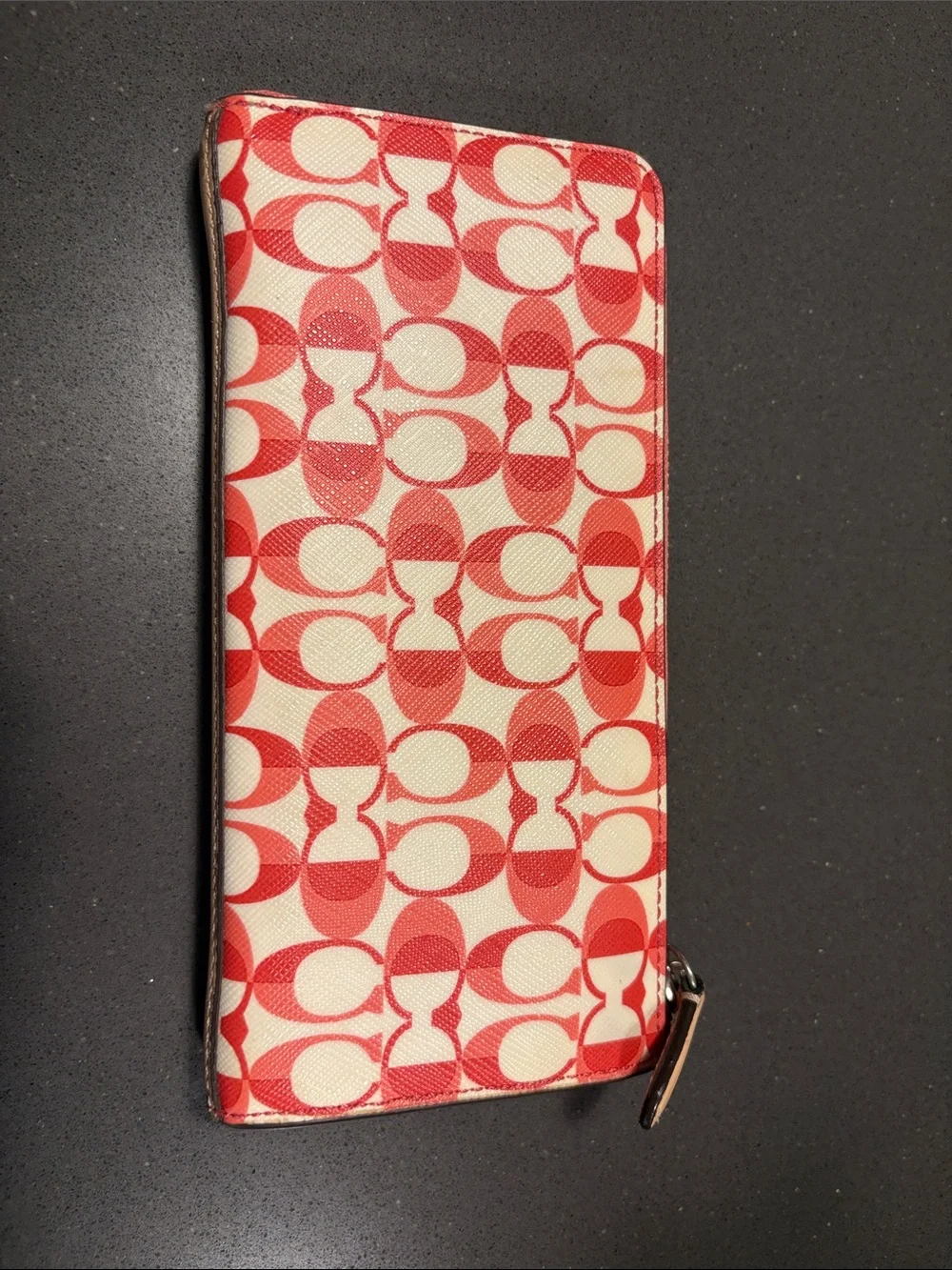 Coach Red Signature Zip Wallet